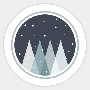 Snow on Pine Forest Sticker